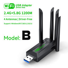 New Dual Band 1200Mbps Wifi USB Adapter 2.4/5.8Ghz Wi-Fi5 USB Wireless Receiver