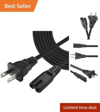 Versatile 1FT C7 Power Cord - Safe and Reliable  Listed Replacement Cable