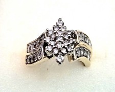 10k yellow gold diamond cluster ring size 6