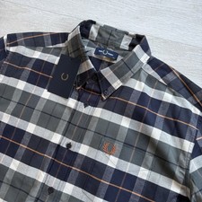 Image of BNWT FRED PERRY Long Sleeve Tartan Check Shirt Field Green Mens Size 2XL XXL