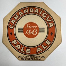 Canadaigua Pale Ale Beer Coaster 4 Inch Rochester New York 1930?s Vintage Octago