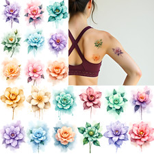 9pcs Temporary Tattoo Waterproof Long-lasting Body Stickers Floral Stickers