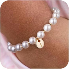 Personalized Initial Pearl Bracelet for Girls - Elegant Gift for Any Occasion