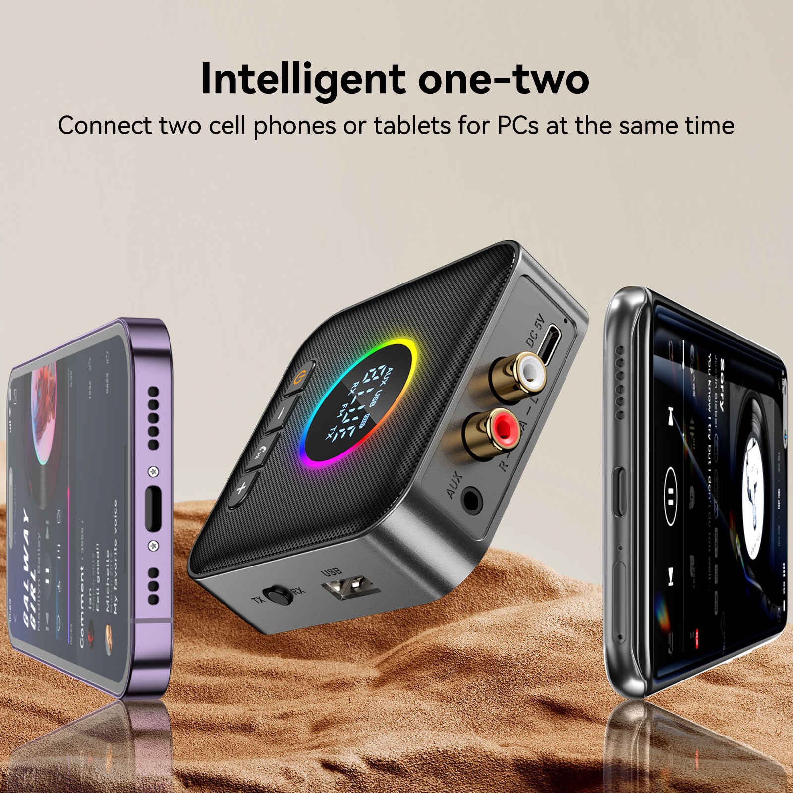 DC 5V 3in1 Bluetooth 5.4 FM Transmitter Receiver Audio Adapter 3.5mm AUX RCA USB