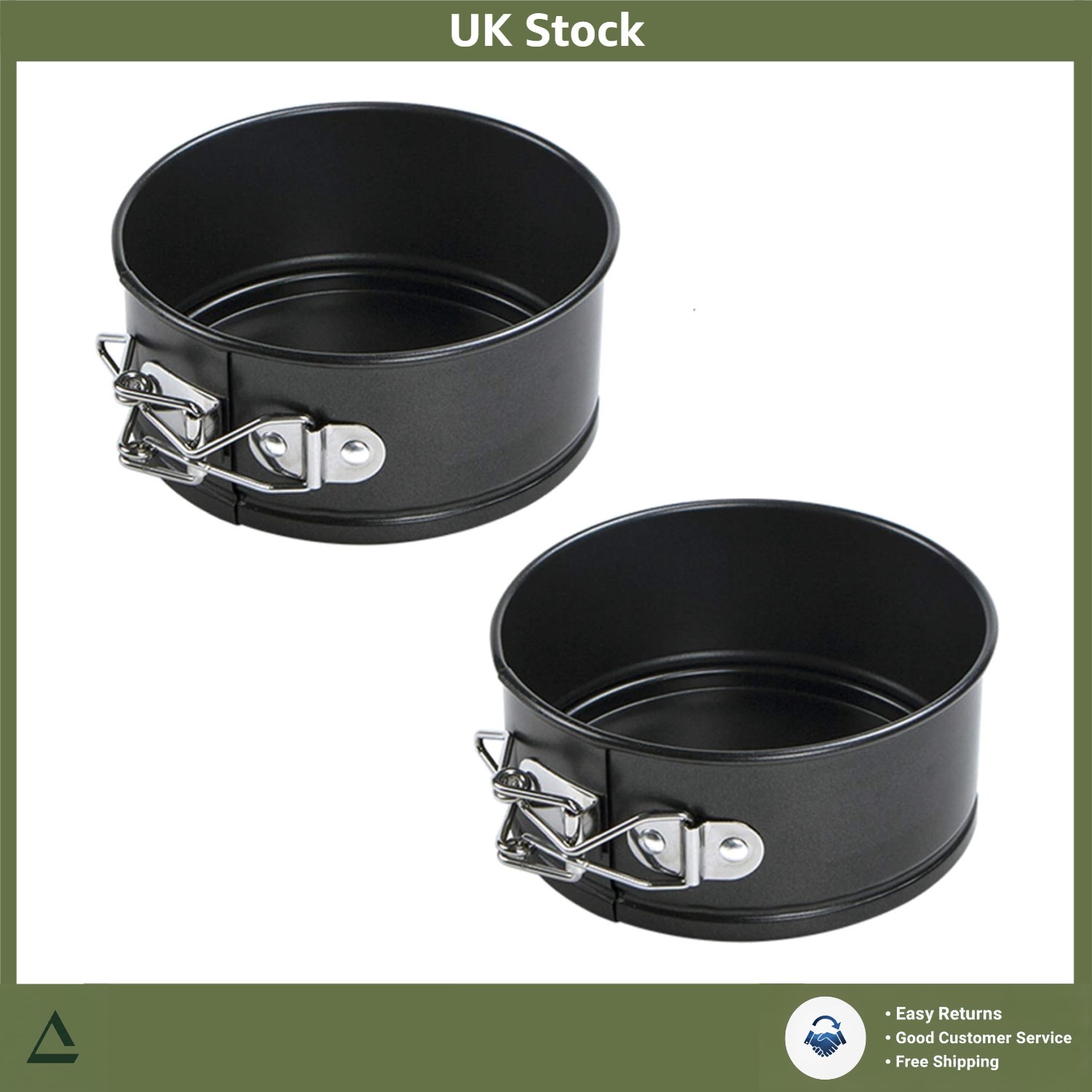 Mini Round Springform Cake Tins Non-Stick 11cm Baking Pans Set of 2