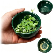 Small Resin Garlic Grater Bowl, Natural Herb Stripper Bowl Grinder Manual