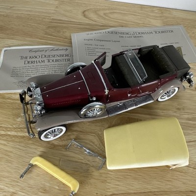 FRANKLIN MINT 1/24th  DIE CAST 1930 DUESENBERG Parts/ Repair with display case
