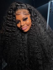 13x6 HD Transparent Lace Front Human Hair Wig Curly Wig Pre Plucked Deep Wave