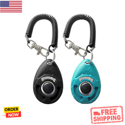 2 Pack Pet Training Clickers with Wrist Strap for Dogs