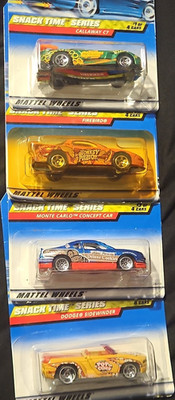 Mattel Wheels Snack Time Series 4-Pack 1:64 Diecast Cars 2000 Unopened