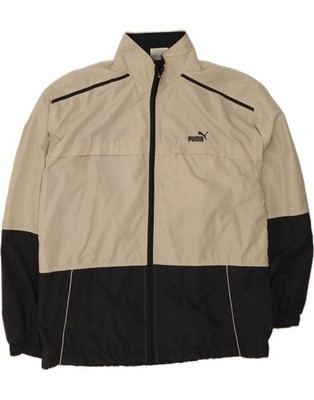 PUMA Mens Tracksuit Top Jacket XL Beige Colourblock Polyester BV01