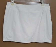 Tangerine Womens Athletic Skort White Pull On Size XL Golf Stretch Pockets Gym