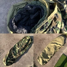 US Army Goretex Modular Sleeping Bag Mss Woodland Camouflage 3 Pieces