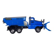 6 Snow Plow Salt Truck Diecast Metal Model Toy With Swivel Pull Action- Blue