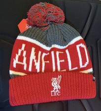Liverpool LFC Calgary 47 Ski Bobble Hat Red White Grey Beanie Official Xmas Gift