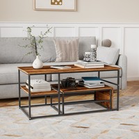 Couchtisch Massivholz 105X50X50 Cm Wohnzimmertisch Wood Sofatisch Rechteckig