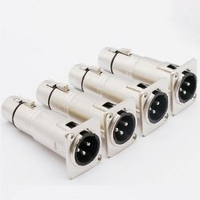 4PCS For D Panel Mountin XLR Male to XLR Female Feed/Pass Thru Connector Adapter