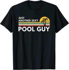 NEW Funny Vintage Retro Sexy Pool Guy Palm Tree Beach Gift T-Shirt - MADE IN USA