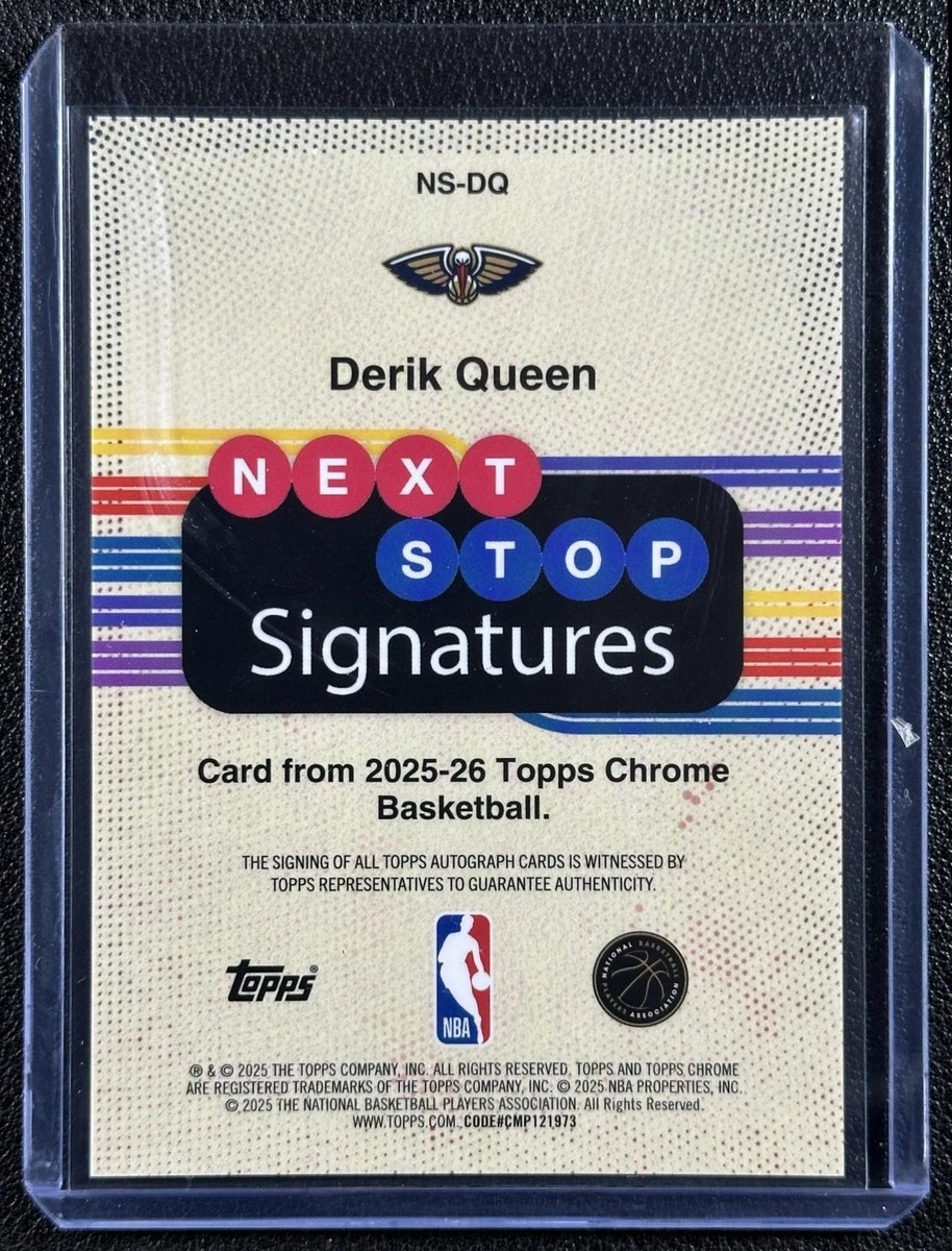 DERIK QUEEN 2025-26 TOPPS CHROME NEXT STOP GEO PURPLE REFRACTOR RC