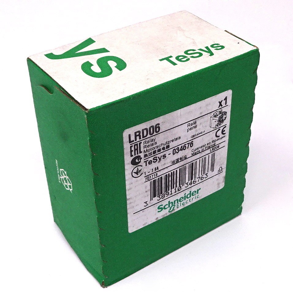 Thermal Overload Relay LRD06 Schneider 3P 1NC + 1NO Aux 1-1.6A