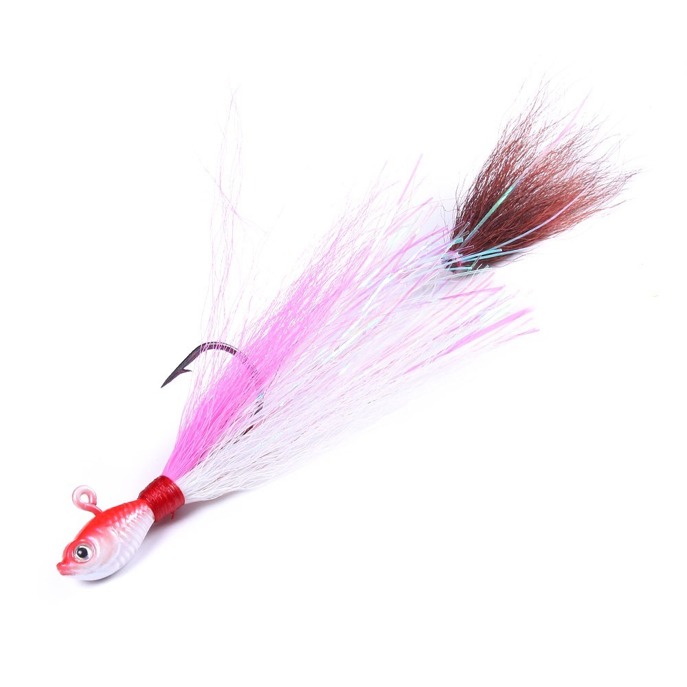 108PCS/Set Bucktail Feather Jigs 14g Bait Saltwater Lures Bass Fishing Tackle - Image 4