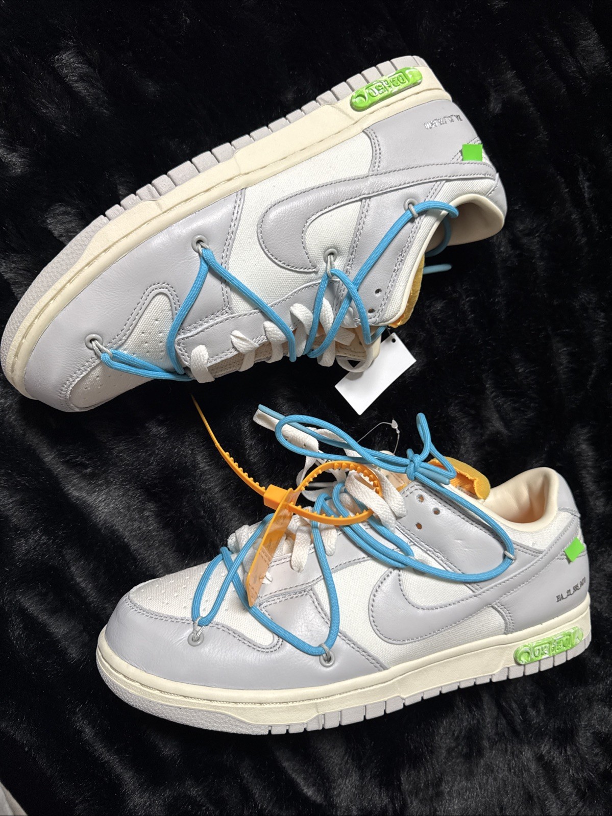 OFF WHITE X NIKE Taglia 10 Nike Off White x Dunk Low Lotto 02 di 50 Blu