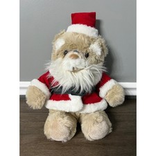 Vtg Parisian Teddy Bear in Santa Claus Suit Plush