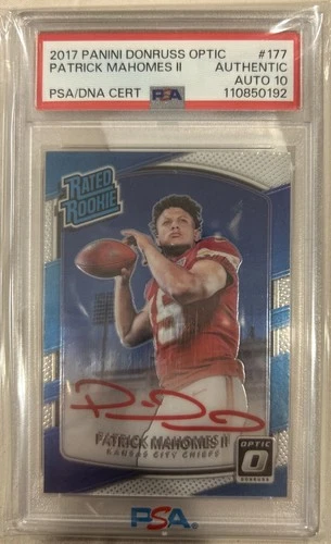 2017 Panini Optic Rated Rookie Patrick Mahomes II #177 PSA 10 Autograph Red 🔥