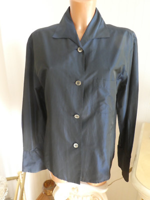 WINDSOR exklusive Damen Bluse mit Seide, Blau (Glanz), Manschette, Gr. 38, TOP!