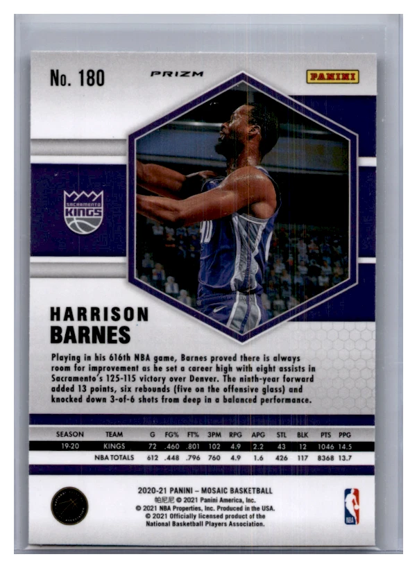 2020 Panini Mosaic #180 Harrison Barnes Mosaic Reactive Blue | eBay