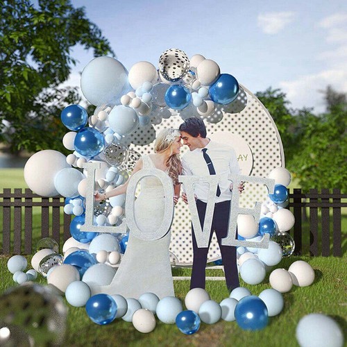 Blue Confetti Balloon Arch Kit Set Birthday Wedding Party Garland Decor Balloons - Picture 10 of 13