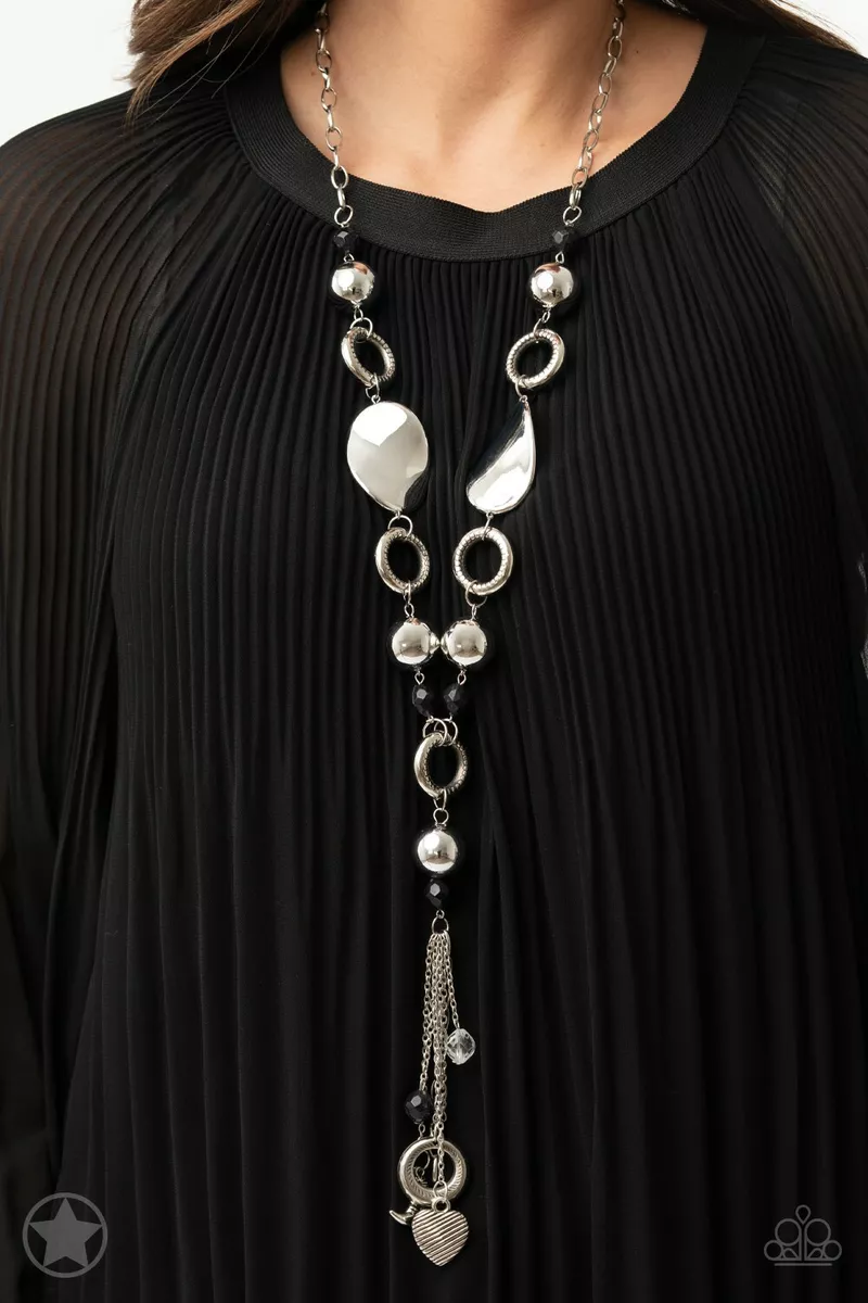 Paparazzi Jewelry Total Eclipse of the Heart Silver Necklace New