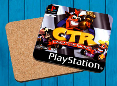 CRASH TEAM RACING PLAYSTATION PSX UNTERSETZER HOLZ
