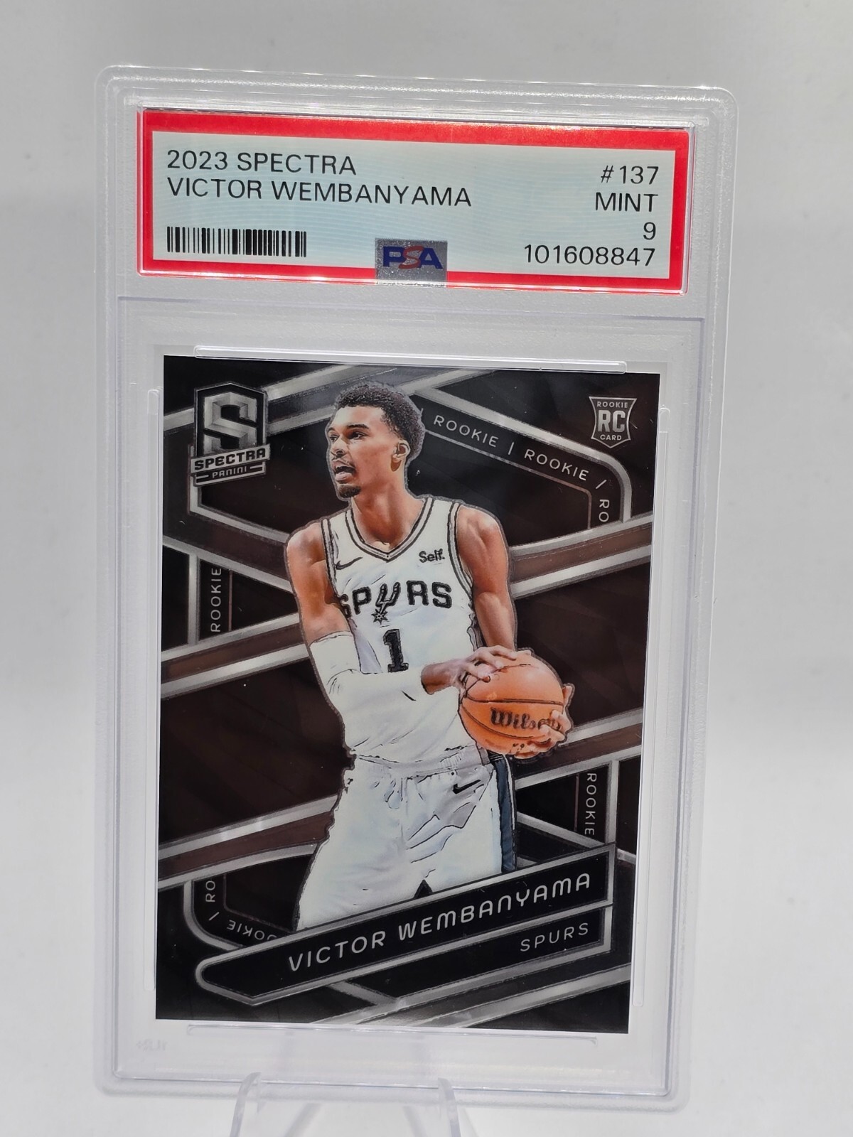 2023 PANINI SPECTRA #137 VICTOR WEMBANYAMA ROOKIE RC PSA 9