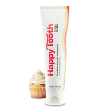 Happy Tooth Natural Hydroxyapatite Toothpaste SLS & Fluoride Free Vanilla 3.4oz