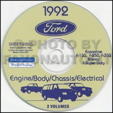 1992 Ford Furgone Negozio Manuale Su CD Econoline E150 E250 E350 Club Wagon
