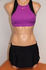 NWT Nike Swimsuit Swimsuit Bra 2pc Set Size S Skirt Cosmic Purple/Violet