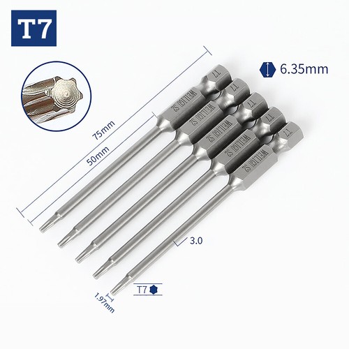 75-150mm Long Reach Torx Star Hex Security Bit Set Tamper Proof Screwdriver Bits - Picture 20 of 42
