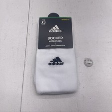 Adidas White Soccer Metro Arch Ankle Compression Socks Adults Size XS New
