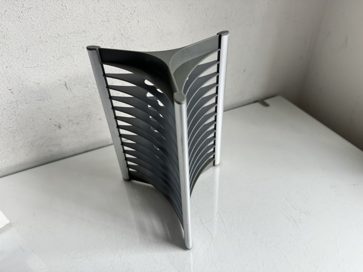 12 Disc CD Tower Storage Rack Tower Grey/Silver-RARE VINTAGE Media