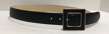 New Longchamp Black Leather Buckle Belt 29-33