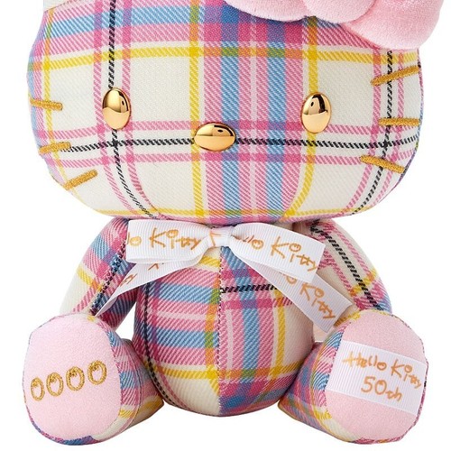 Nuevo Vestido de Peluche Sanrio Hello Kitty Tartán 50 Aniversario Número de Serie 2024 - Imagen 7 de 8