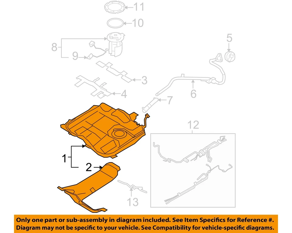Used Fuel Tank fits: 2008 Ford Edge FWD Grade A Foto 3 de 4