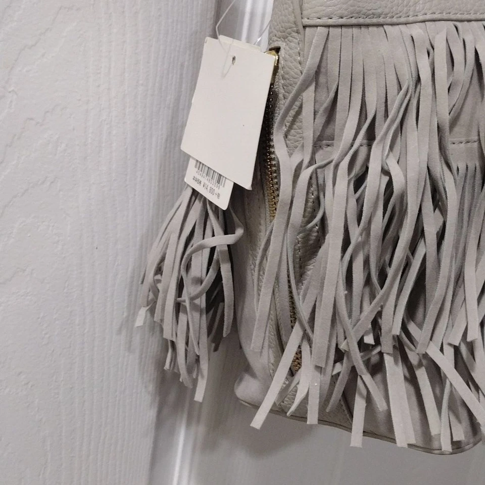 Серые кожаные сумки на шнурке с бахромой Samantha Vega, сумки, магнитная застежка - Изображение 4 из 4