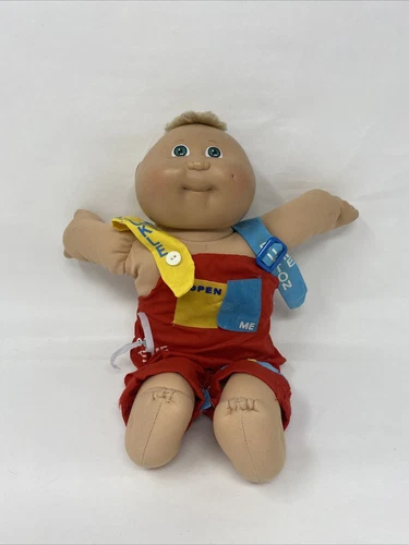 1984 Cabbage Patch Kids Baby Boy Small Patch of Blonde Hair Green Eyes 13"
