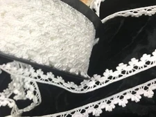 vintage cluny crochet lace petite scallop  3/8" trim white 1yd France