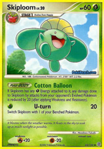 Skiploom - 65/132 - Uncommon DMG, English Pokemon Secret Wonders