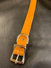 Dog Collar Tan Brown Real Leather London Tan 21mm or 7/8" Wide V129