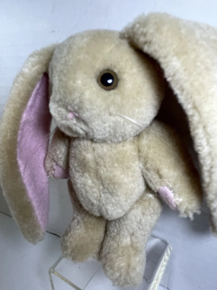 Floppy Long-Ear Bunny plush Jointed Pink ears Articulated Vintage Adorable - Image 4 of 4