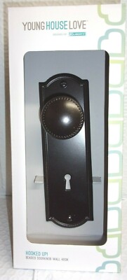 Liberty Hardware's YOUNG HOUSE LOVE Cocoa Bronze Beaded Doorknob Metal Wall Hook